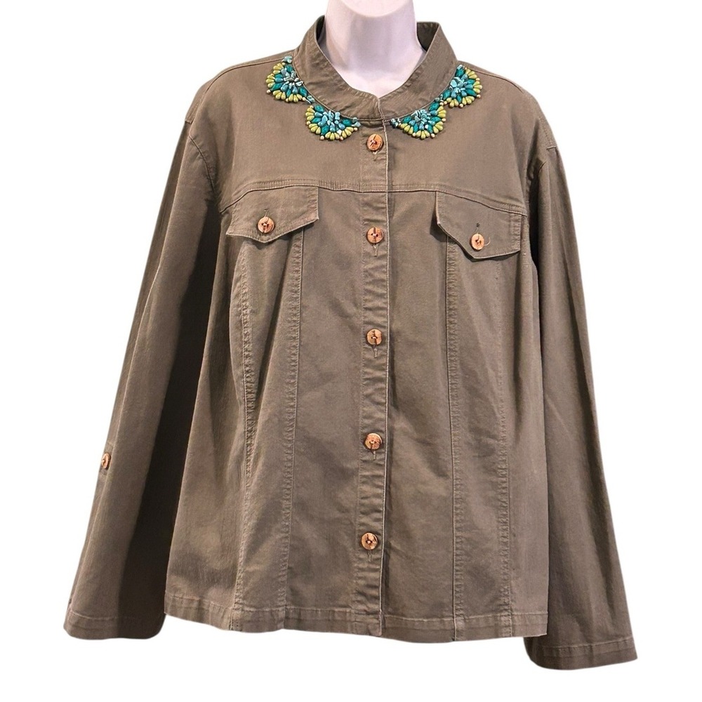 Ruby Rd Adjustable L/S Lightweight Stretch Denim … - image 1